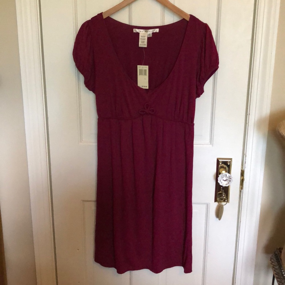 Max Studio Knit Short-Sleeved Babydoll Dress
